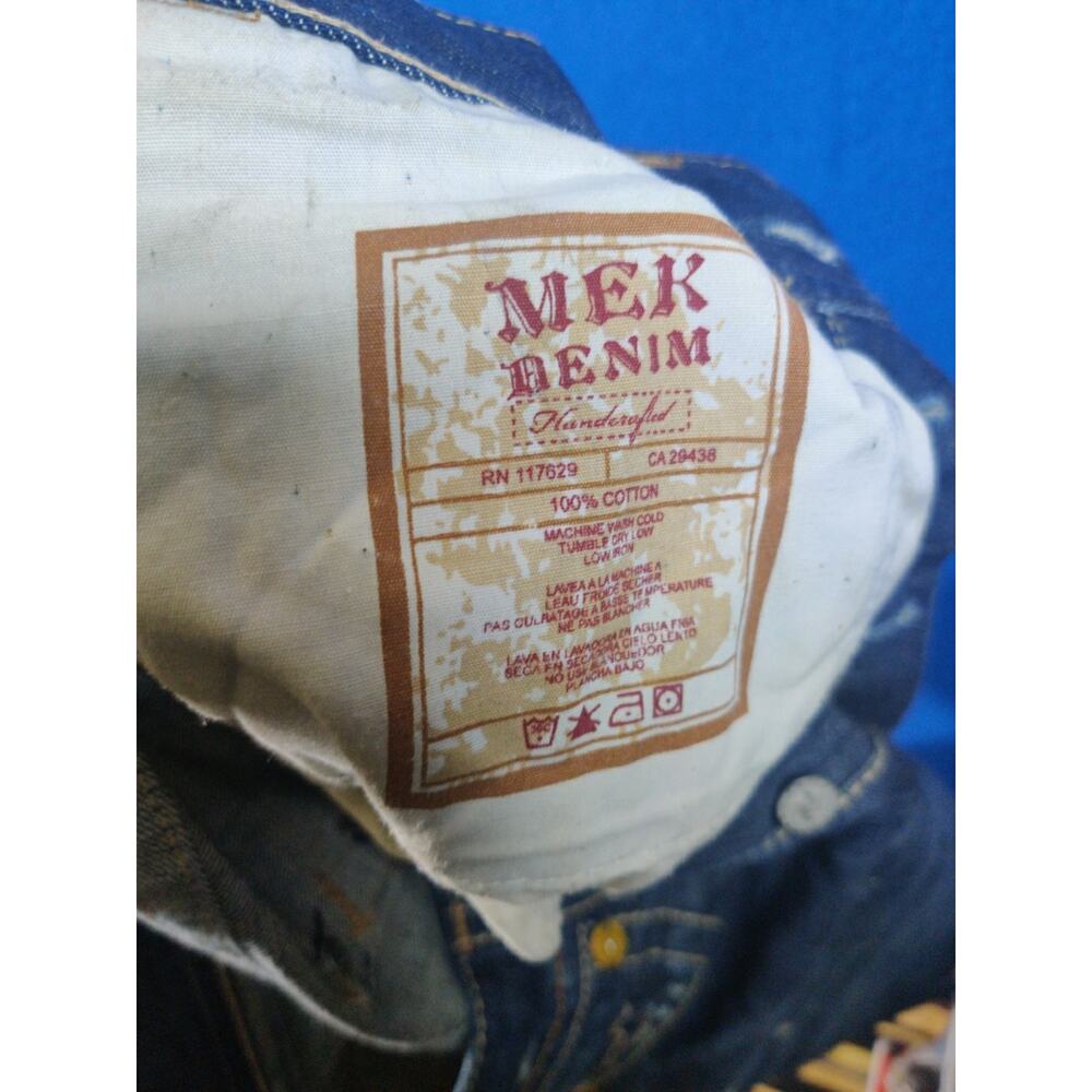 MEK Denim Women’s Shorts Size 33 Cutoff Distressed Button Fly Blue Y2K - Picture 6 of 16